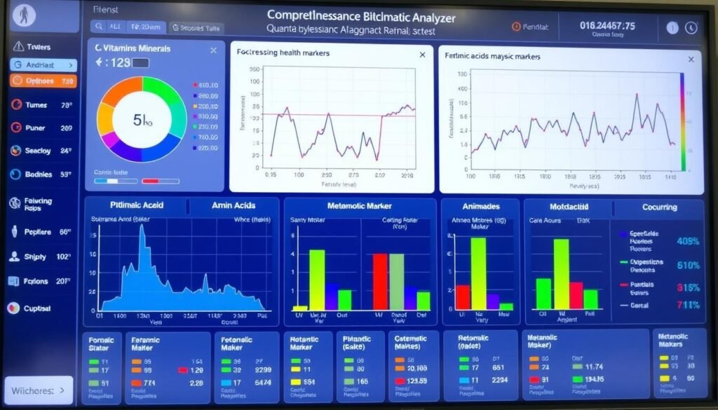 Comprehensive biochemical analysis from Quantum Resonance Magnetic Analyzer report showing multiple health markers