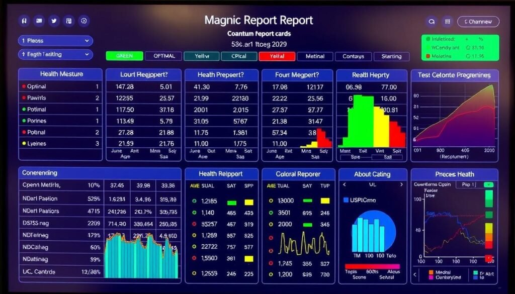 Comprehensive report card from Quantum Resonance Magnetic Analyzer showing all 53 health metrics