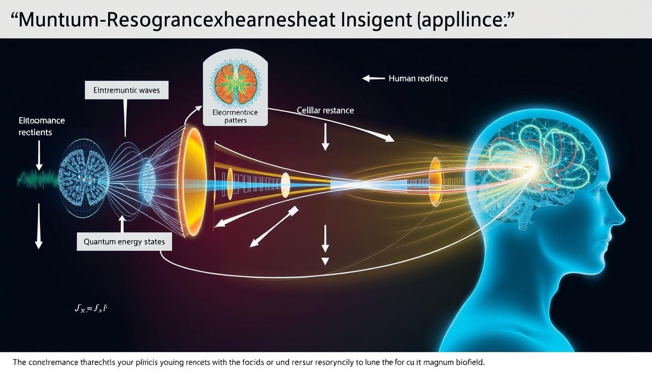 Diagram showing the quantum physics principles behind magnetic resonance analysis