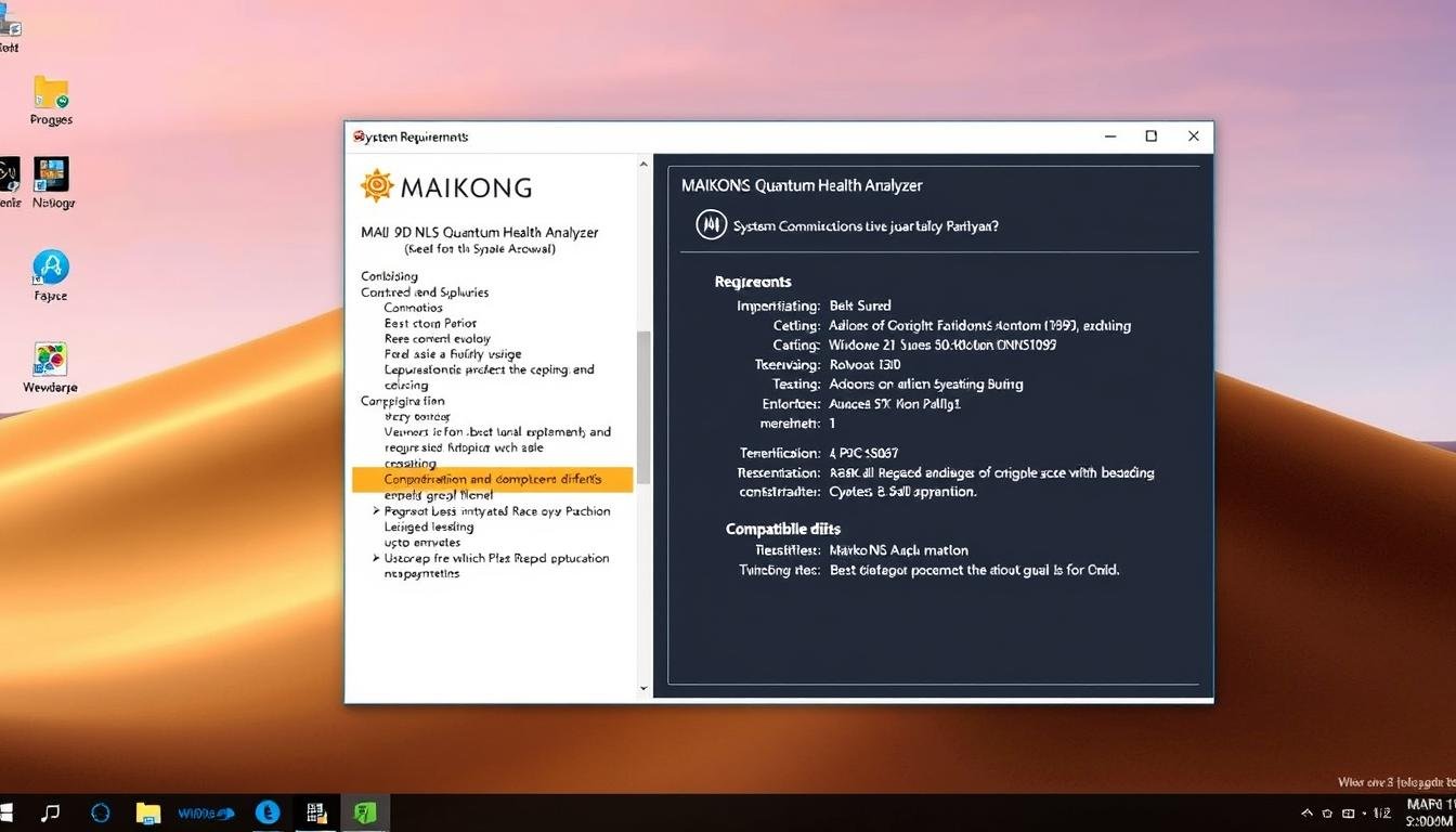 MAIKONG 9D NLS Quantum Health Analyzer software running on Windows 10