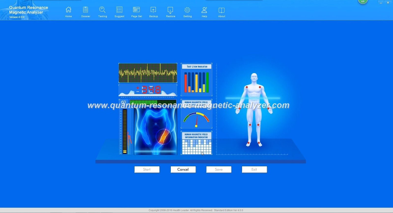 Quantum resonance magnetic analyzer software data processing visualization