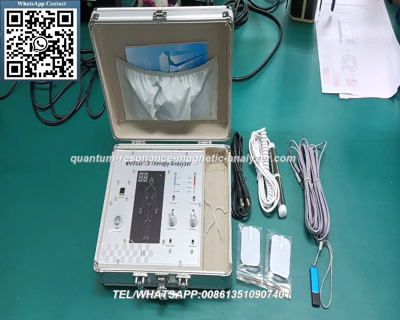Complete Maikong quantum analyzer package with all included components and carrying case Quantum Analyzer