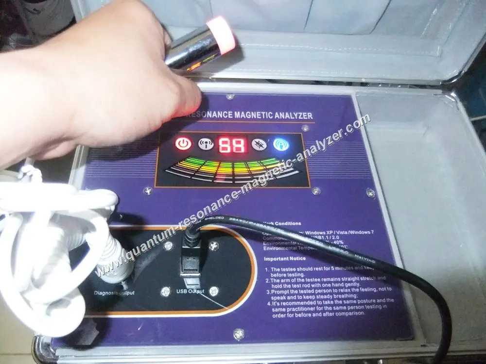 Sample report screen from quantum resonance magnetic analyzer showing health data
