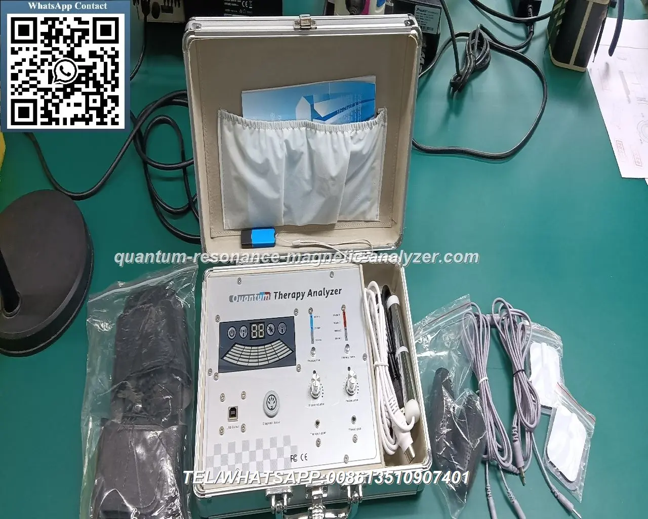 Nigerian healthcare professionals using Maikong quantum analyzer machine in a clinic