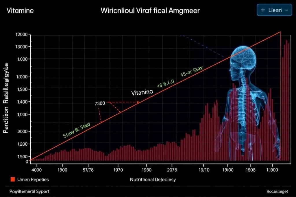 Nutritional optimization chart showing vitamin levels and immune function correlation
