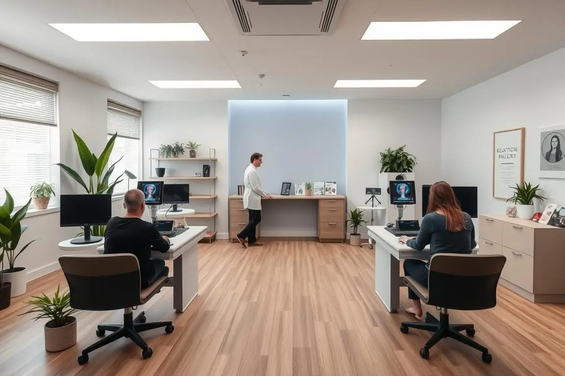 Quantum resonance magnetic analyzer being used in a wellness clinic setting