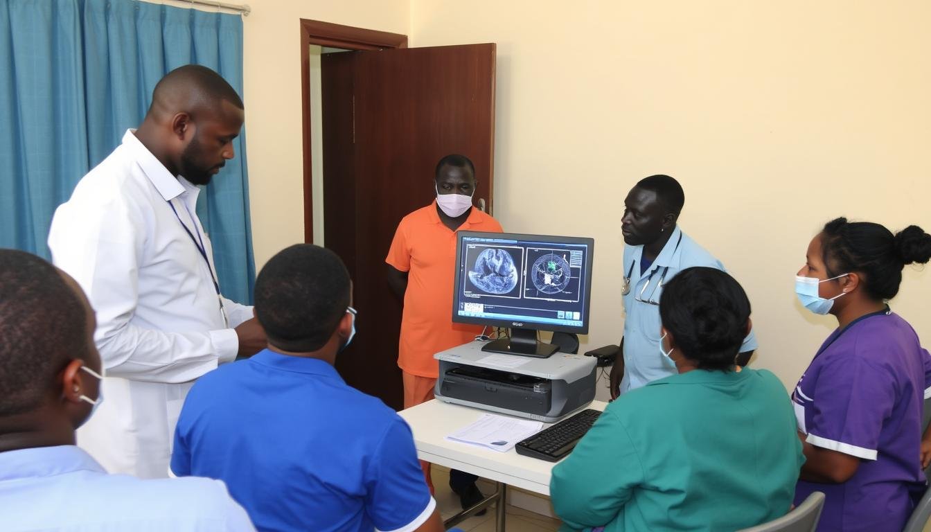 Training session for quantum resonance magnetic analyzer operation in a Nigerian medical facility