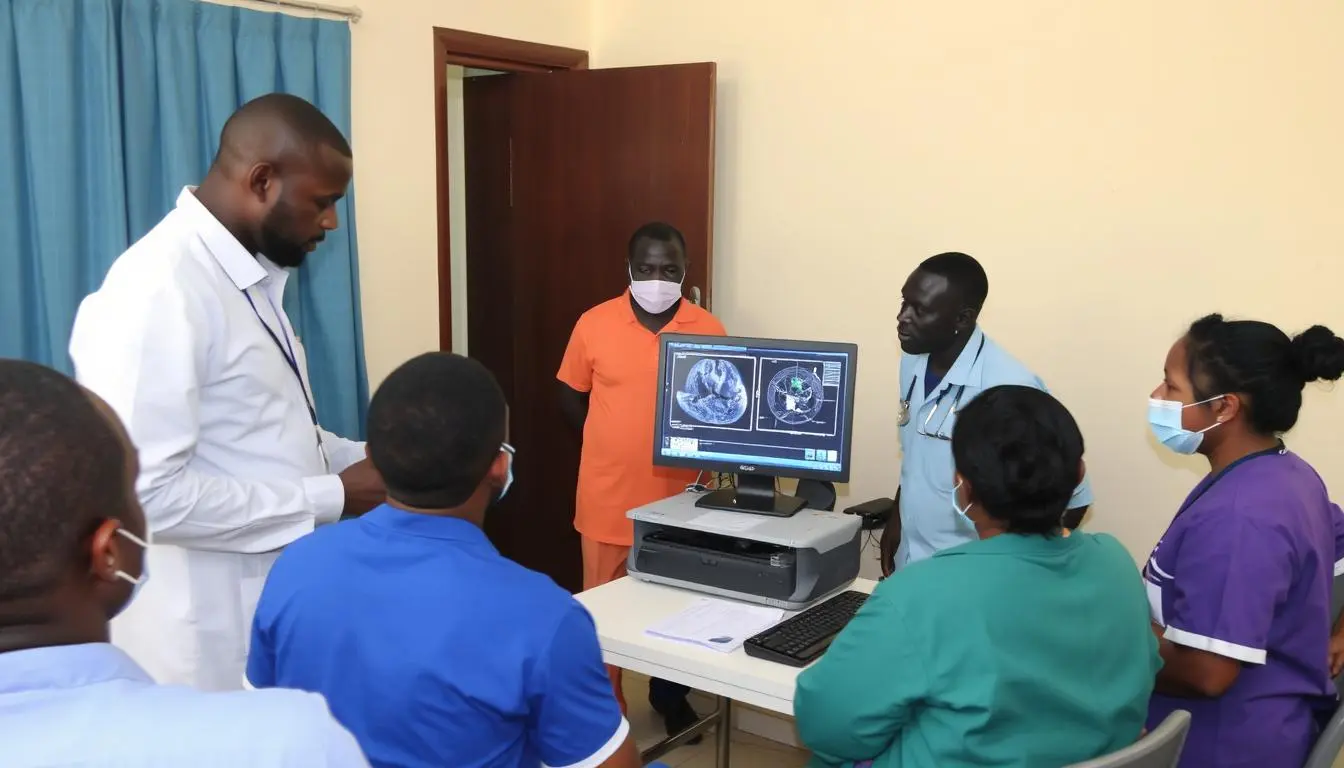 Training session for quantum resonance magnetic analyzer operation in a Nigerian medical facility