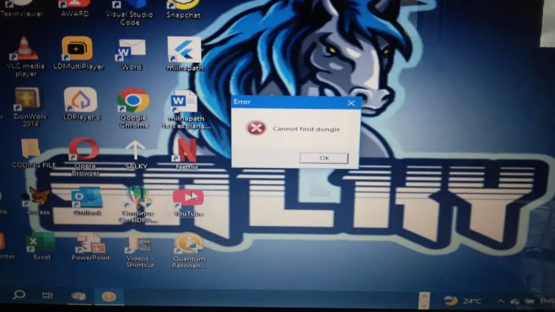 Nigeria Samuel Quantum Magnetic Resonance Analyzer Encryption Lock cannot find dongle Error