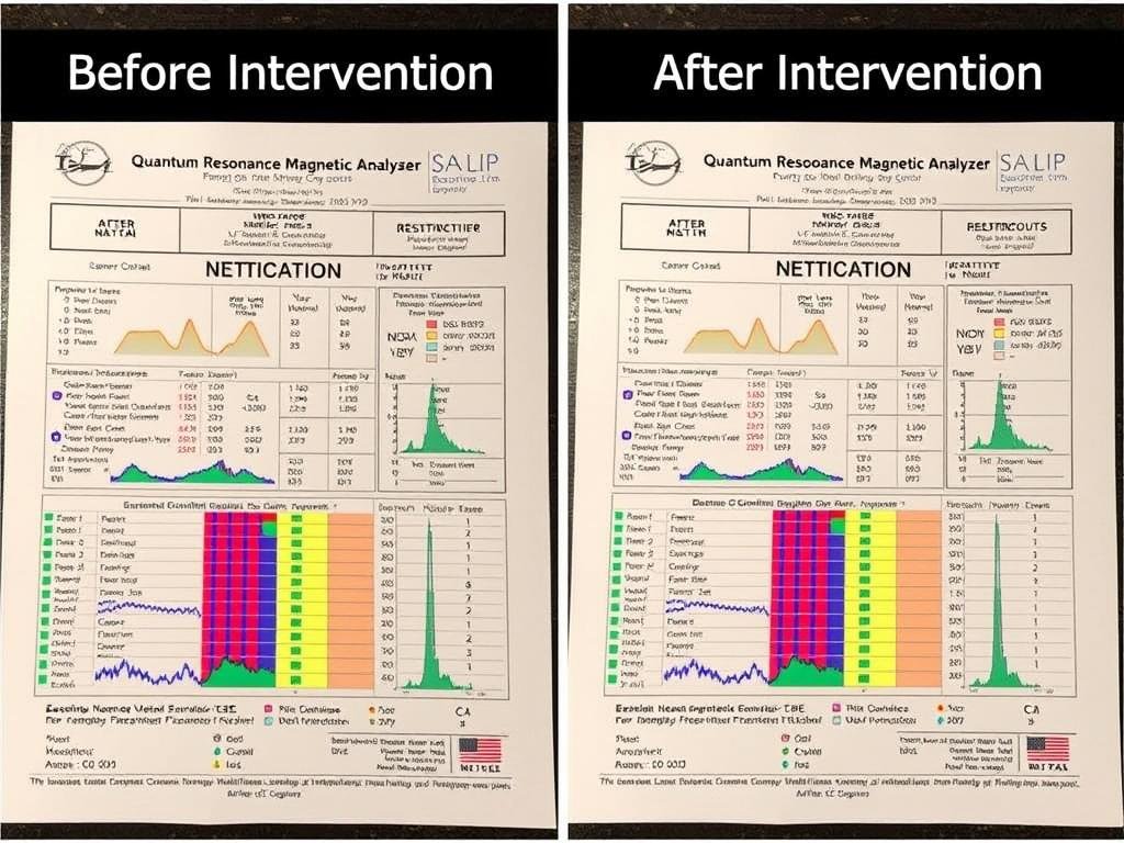 Before and after QRMA test reports showing improvement after intervention