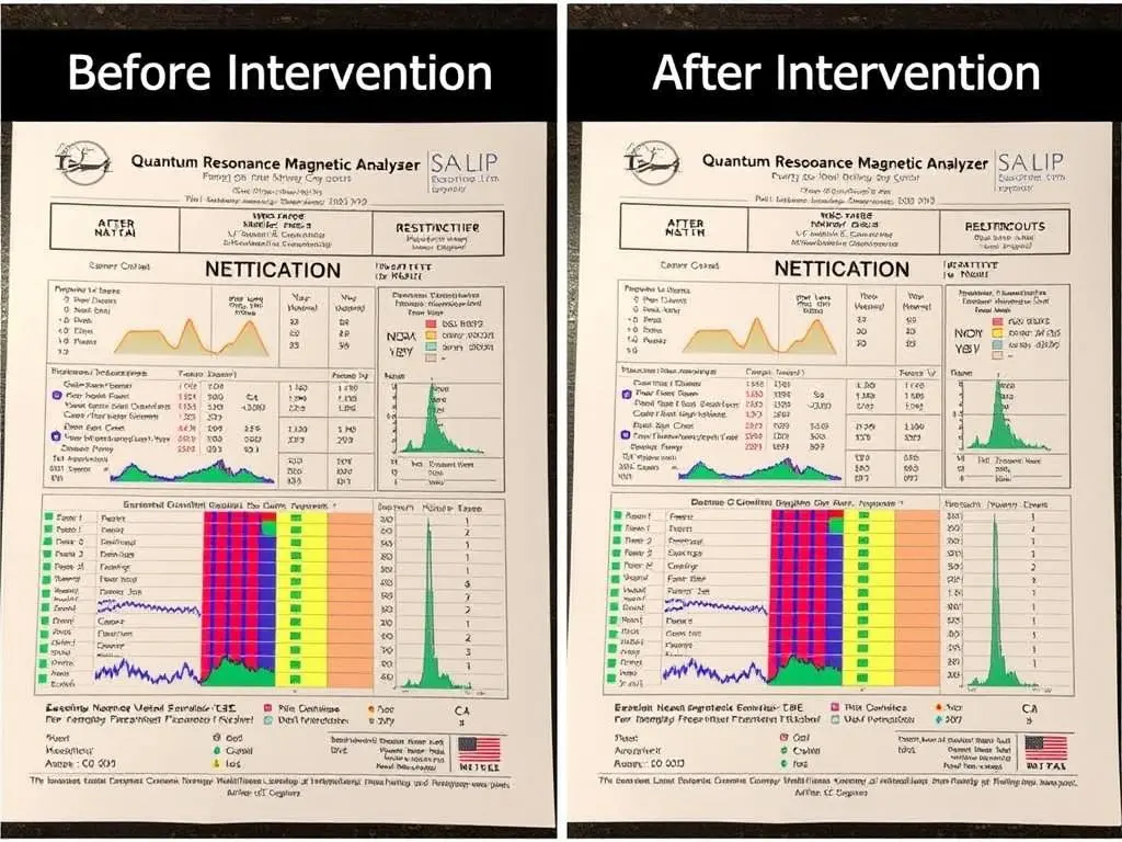 Before and after QRMA test reports showing improvement after intervention Before and after QRMA test reports showing improvement after intervention