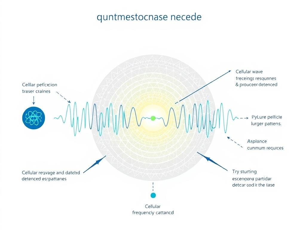 Diagram showing quantum resonance principles and electromagnetic wave patterns