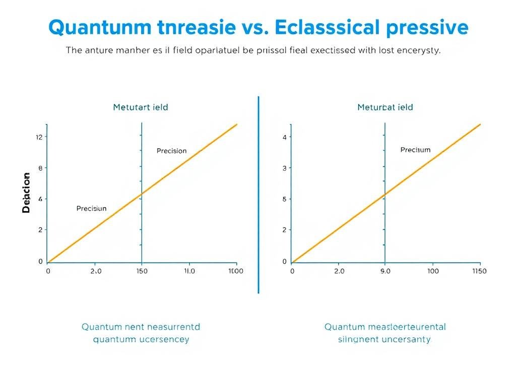 Diagram showing quantum vs classical measurement accuracy in electromagnetic analysis