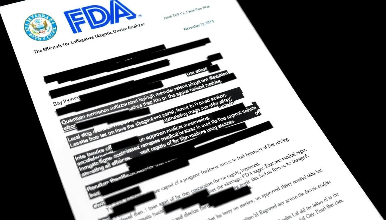 FDA regulatory warning letter regarding quantum resonance magnetic analyzer claims