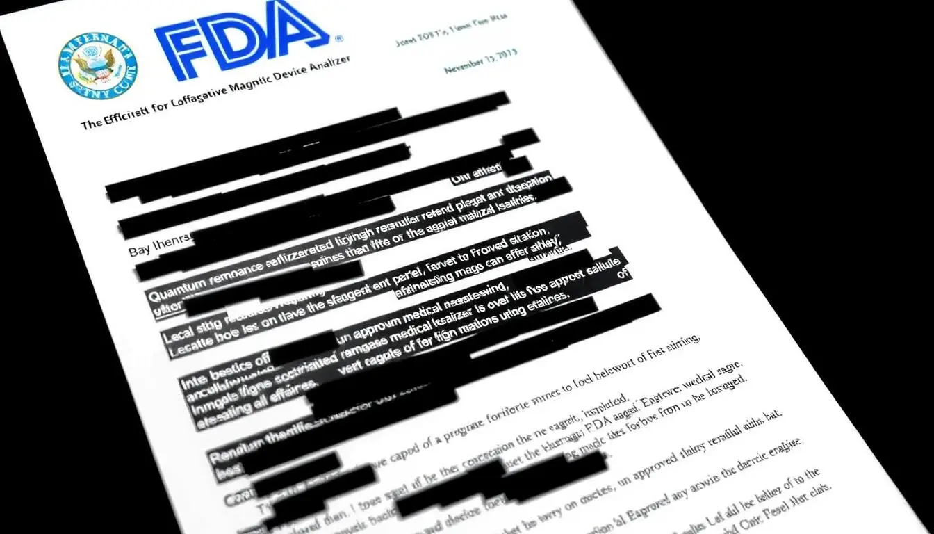 FDA regulatory warning letter regarding quantum resonance magnetic analyzer claims
