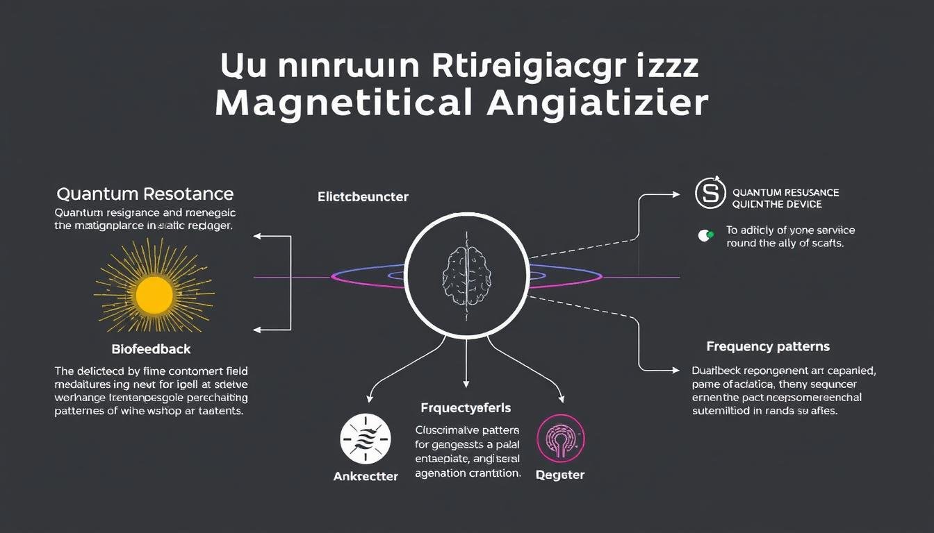 Illustration of quantum resonance magnetic analyzer technical concepts and terminology