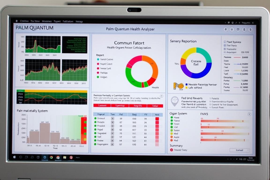 Sample report from palm quantum health analyzer showing 46 organs results