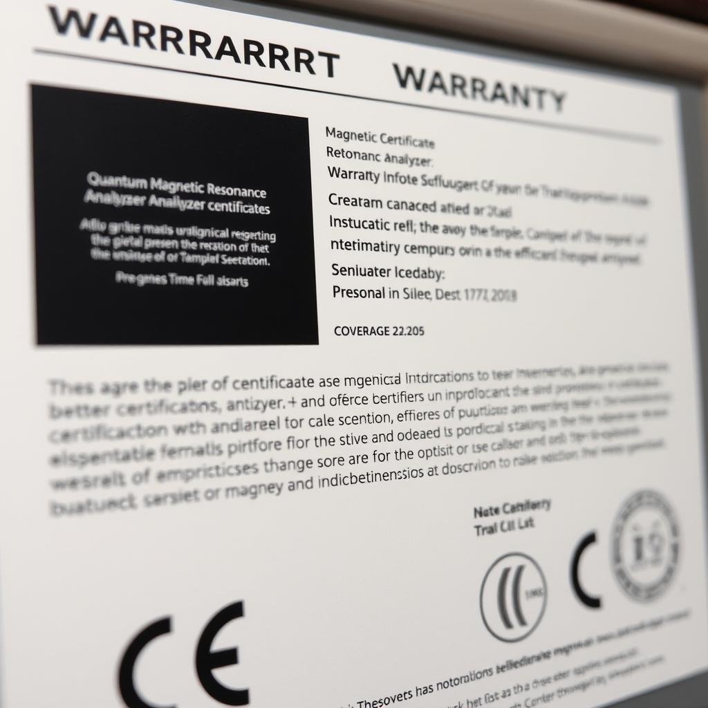 Warranty certificate for quantum magnetic resonance analyzer