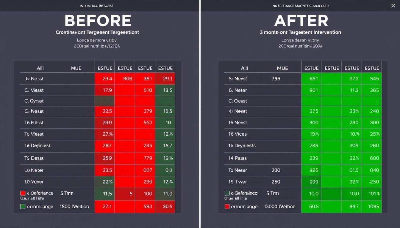 Before and after comparison of client's nutritional assessment results Before and after comparison of client's nutritional assessment results