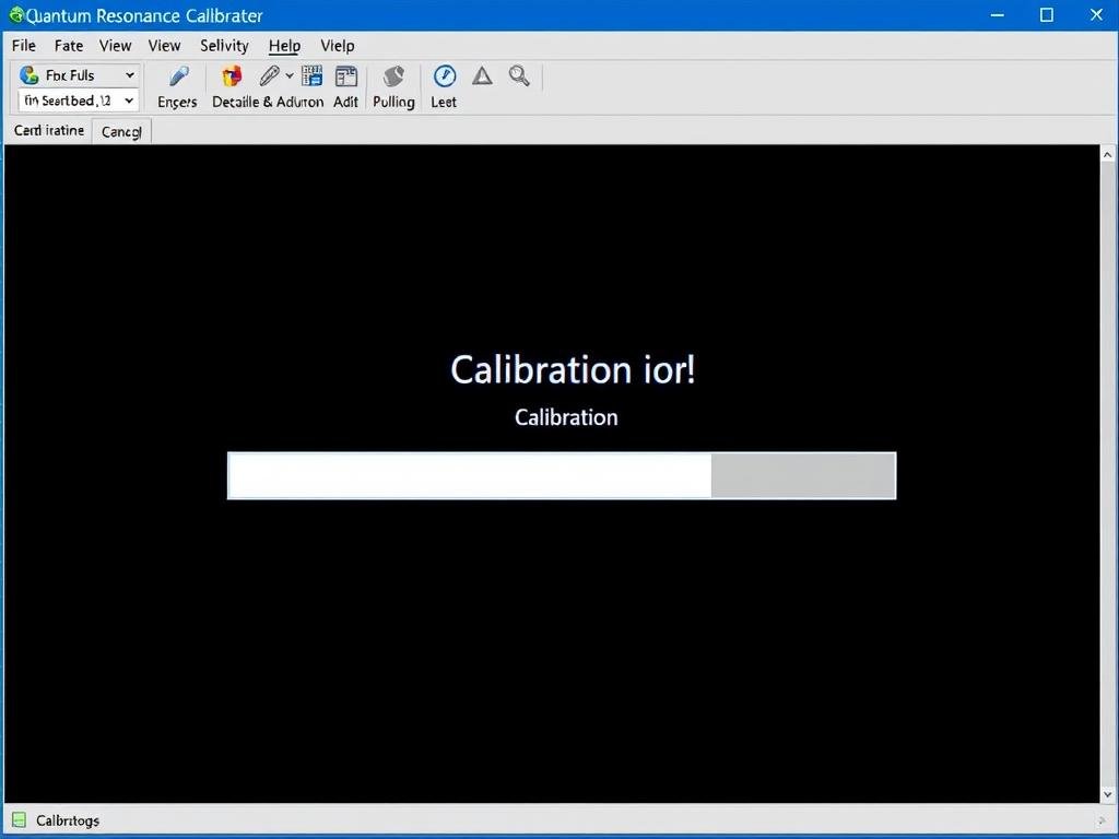 Calibration screen showing the process in progress Calibration screen showing the process in progress