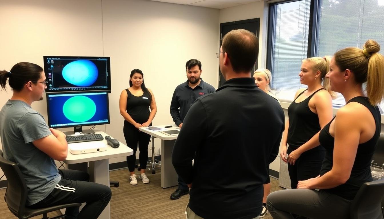 Fitness coach training session on using Quantum Resonance Magnetic Analyzer Fitness coach training session on using Quantum Resonance Magnetic Analyzer