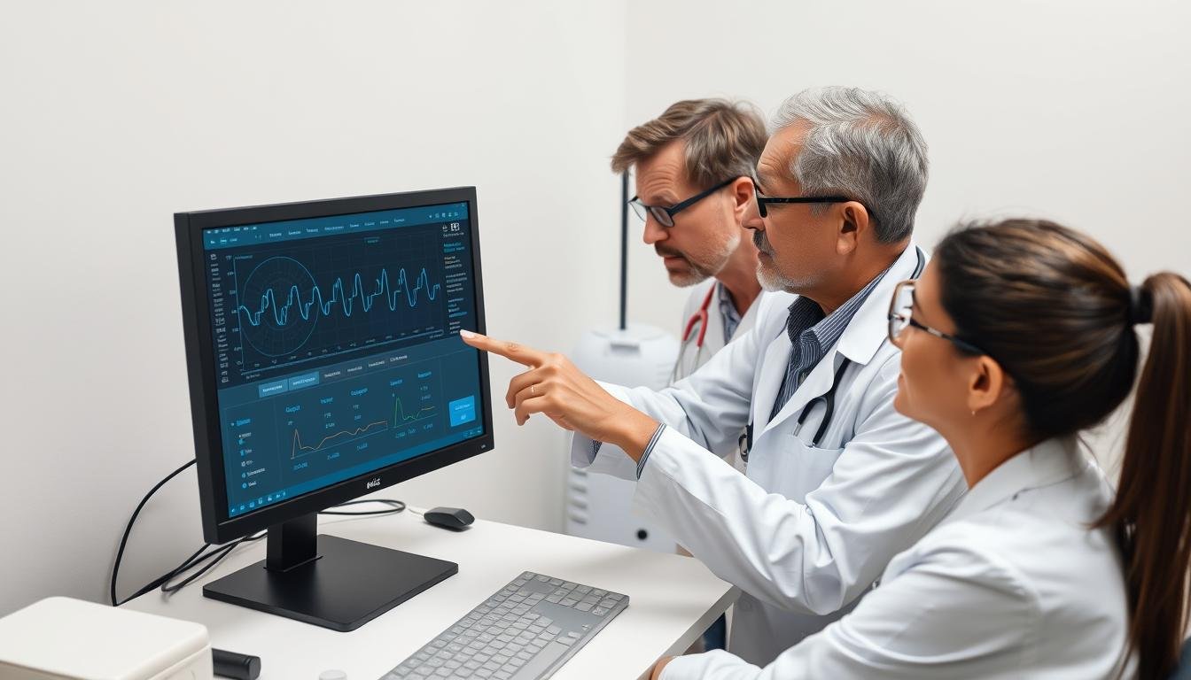 Healthcare professionals discussing Quantum Resonance Magnetic Analyzer results Healthcare professionals discussing Quantum Resonance Magnetic Analyzer results