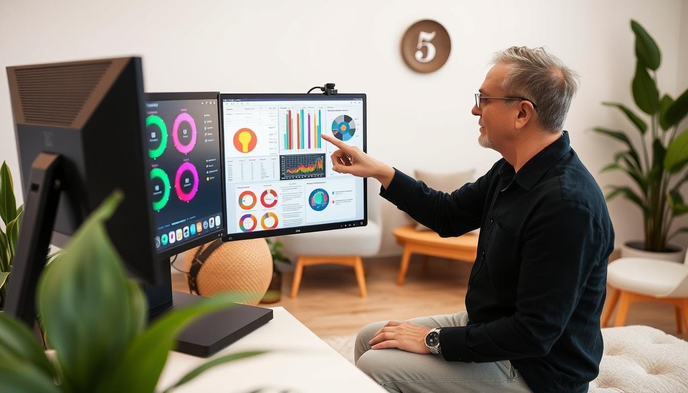 Holistic health practitioner reviewing Quantum Resonance Magnetic Analyzer results with a client in a wellness center Holistic health practitioner reviewing Quantum Resonance Magnetic Analyzer results with a client in a wellness center