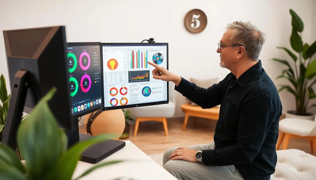 Holistic health practitioner reviewing Quantum Resonance Magnetic Analyzer results with a client in a wellness center Holistic health practitioner reviewing Quantum Resonance Magnetic Analyzer results with a client in a wellness center