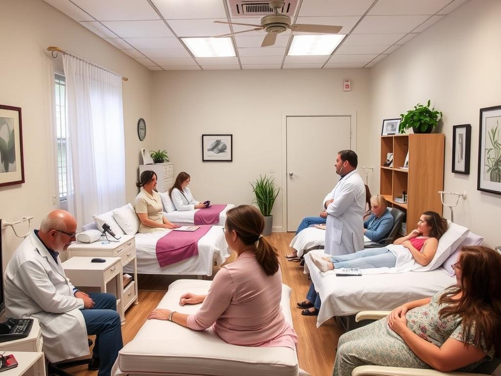 Integrative Health Clinic using Quantum Resonance Magnetic Analyzer with multiple patients Integrative Health Clinic using Quantum Resonance Magnetic Analyzer with multiple patients