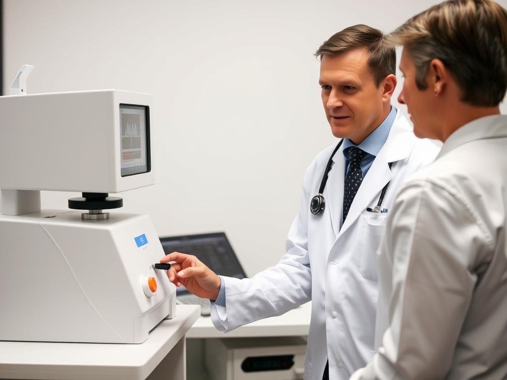 Qualified practitioner operating a Quantum Resonance Magnetic Analyzer Qualified practitioner operating a Quantum Resonance Magnetic Analyzer