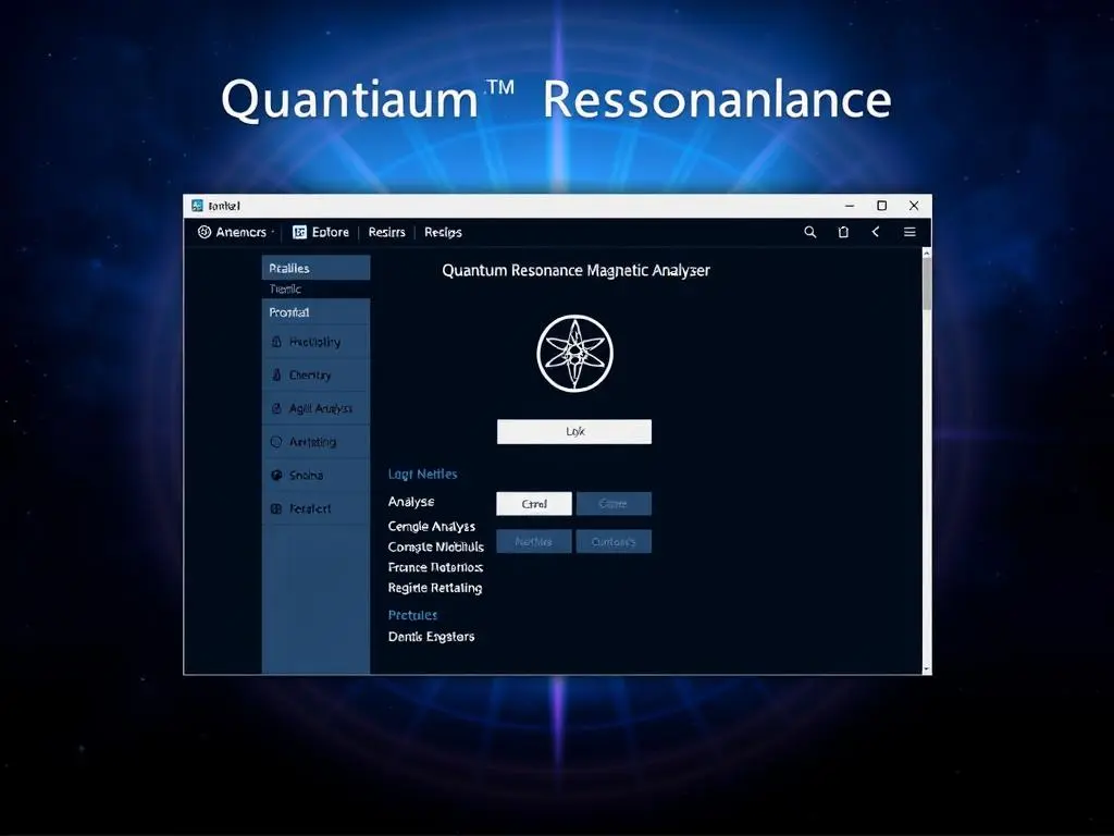 Software launch screen for Quantum Resonance Magnetic Analyzer