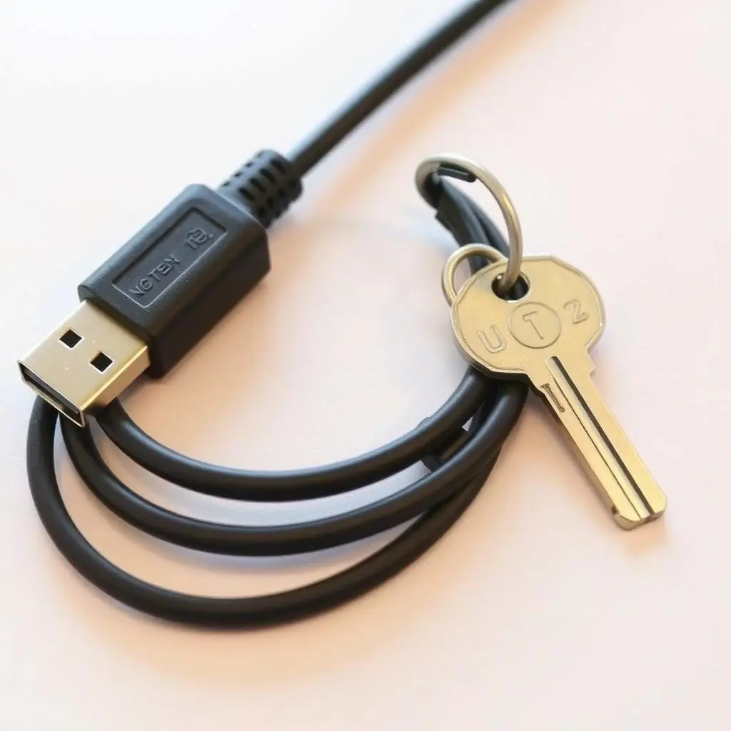 USB connection cable and encryption key