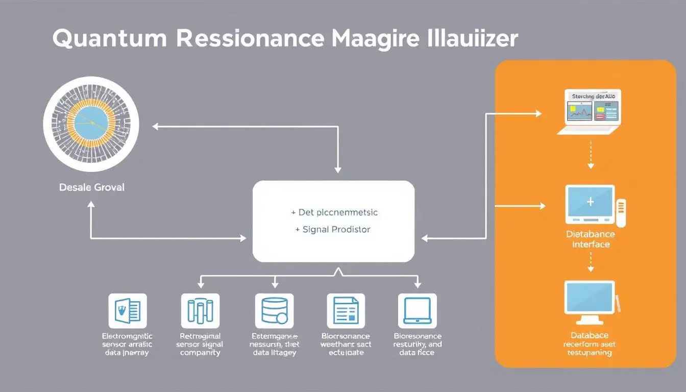 Workflow diagram showing how components of a Quantum Resonance Magnetic Analyzer work together