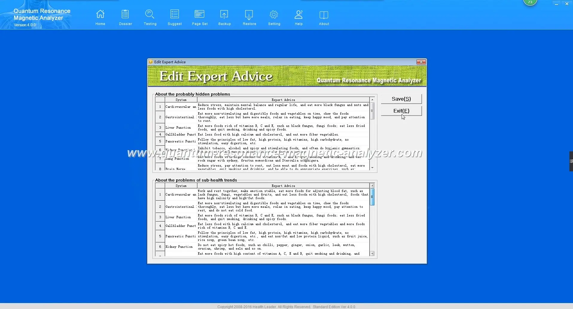 Quantum Resonance Magnetic Analyzer software