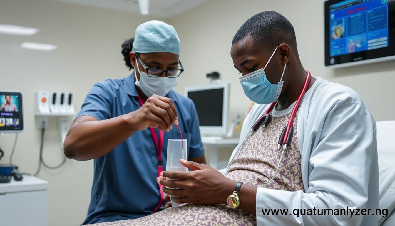 Advanced Quantum Resonance Magnetic Analyzer accessories in use in a Nigerian clinic Advanced Quantum Resonance Magnetic Analyzer accessories in use in a Nigerian clinic