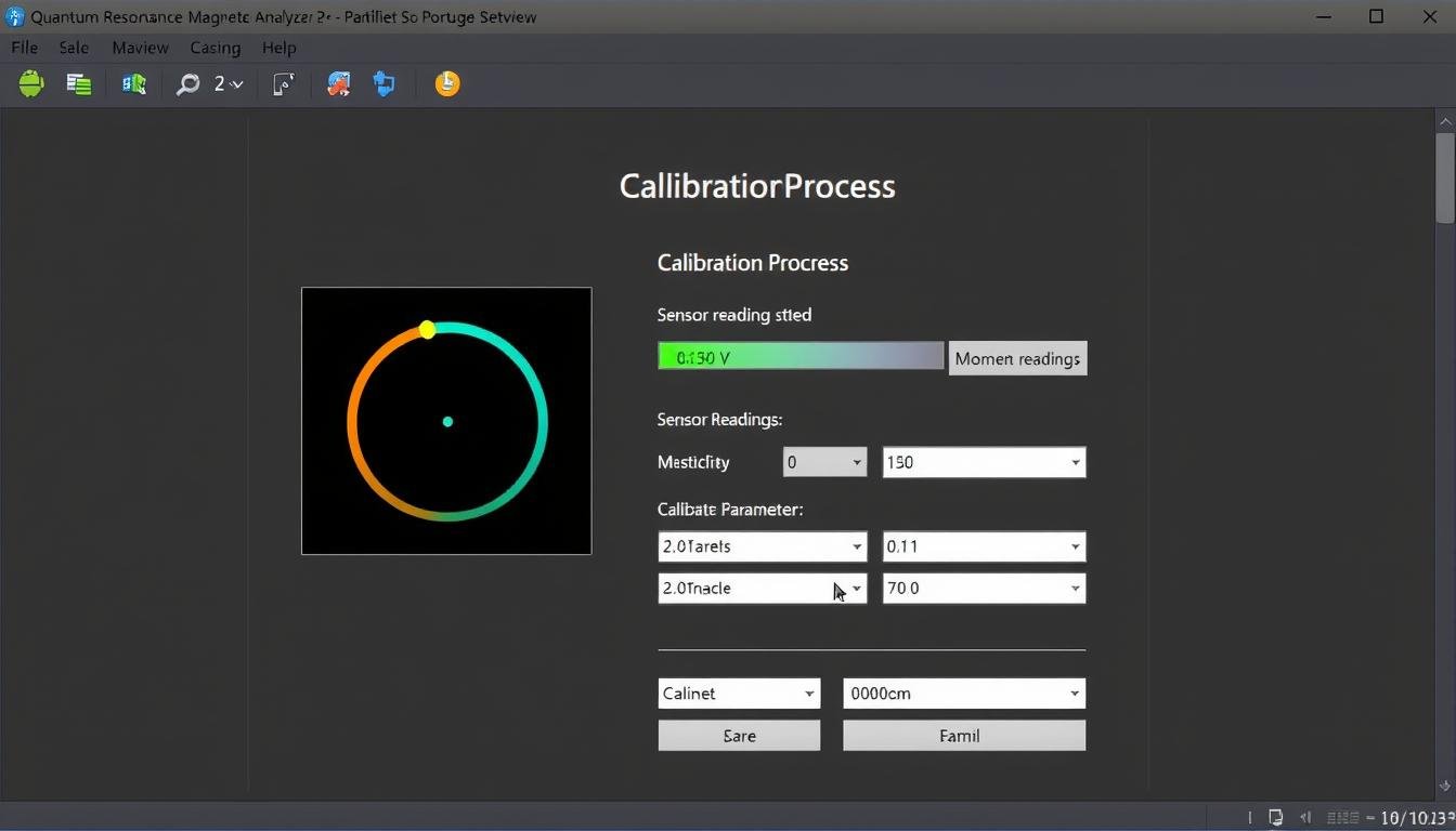 Calibration process screen for Quantum Resonance Magnetic Analyzer Calibration process screen for Quantum Resonance Magnetic Analyzer