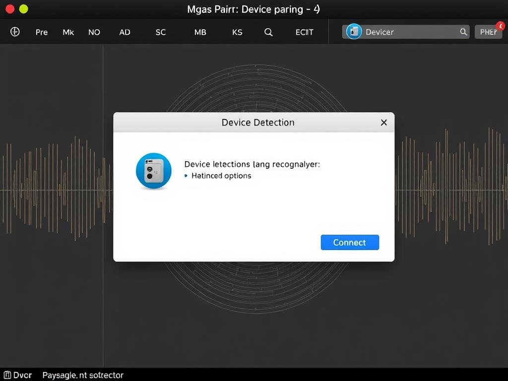 Device pairing screen showing Quantum Analyzer being connected Device pairing screen showing Quantum Analyzer being connected