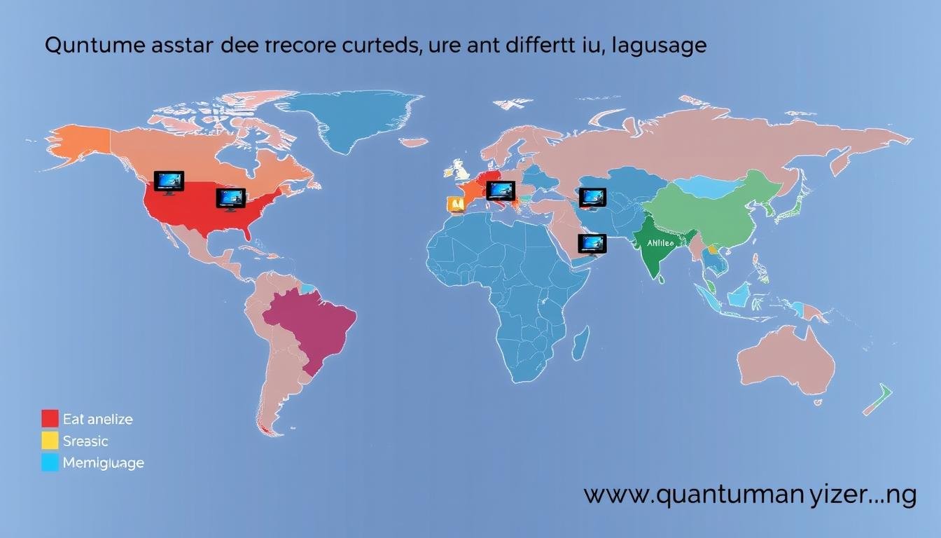 Global map showing the worldwide usage of Quantum Resonance Magnetic Analyzer Software in different languages