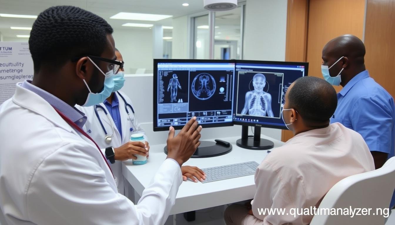Healthcare professionals using Quantum Resonance Magnetic Analyzer at Lagos University Teaching Hospital Healthcare professionals using Quantum Resonance Magnetic Analyzer at Lagos University Teaching Hospital