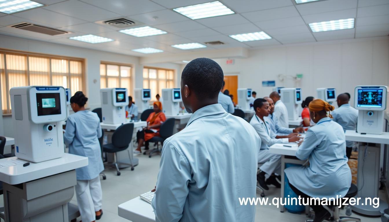 MAIKONG Quantum Resonance Magnetic Analyzer being used in Nigerian healthcare setting