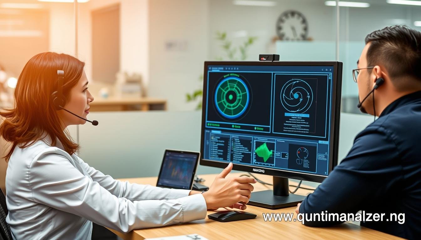 MAIKONG technical support team assisting with Quantum Resonance Magnetic Analyzer