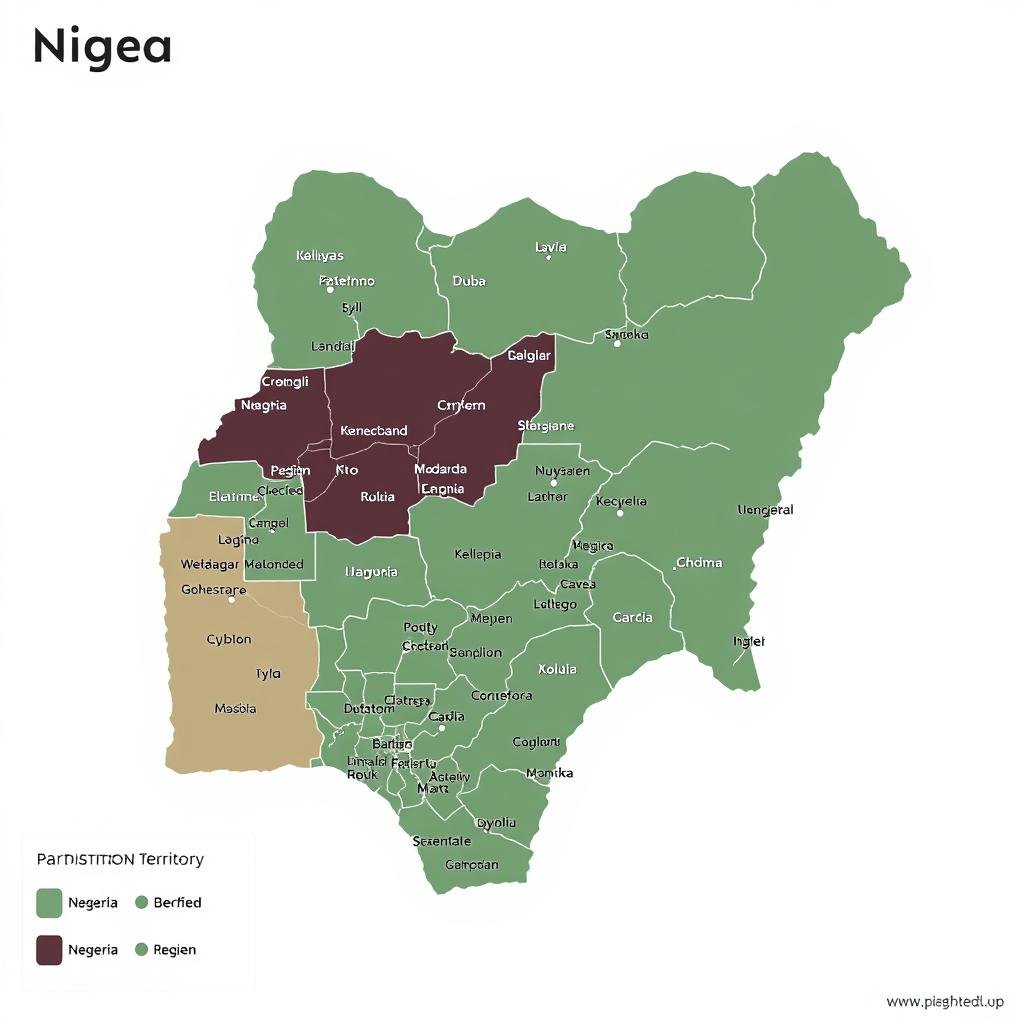 Map of Nigeria with territorial markings Map of Nigeria with territorial markings