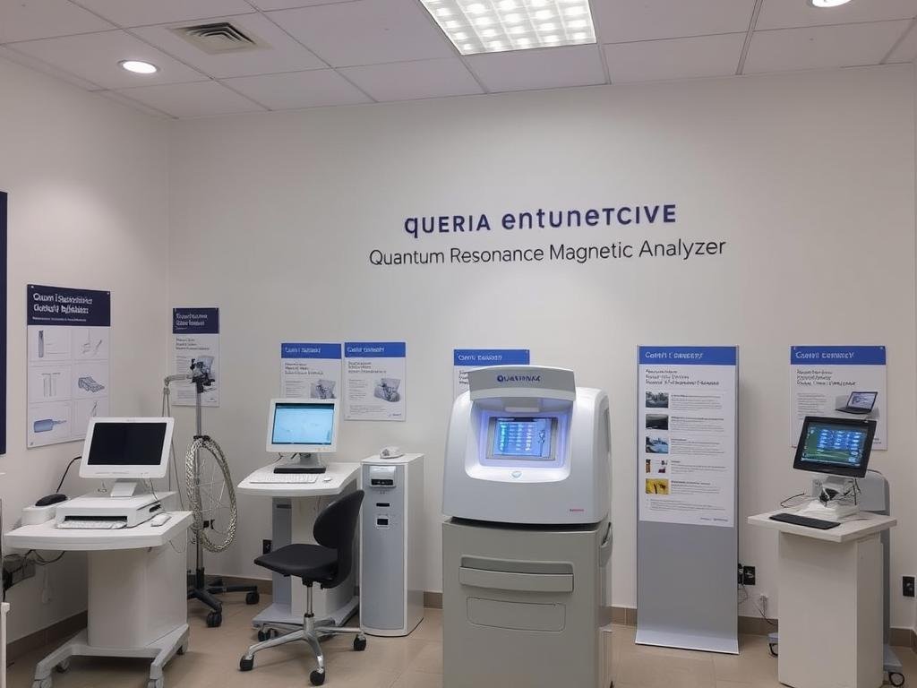 Medical equipment showroom with Quantum Analyzer display Medical equipment showroom with Quantum Analyzer display