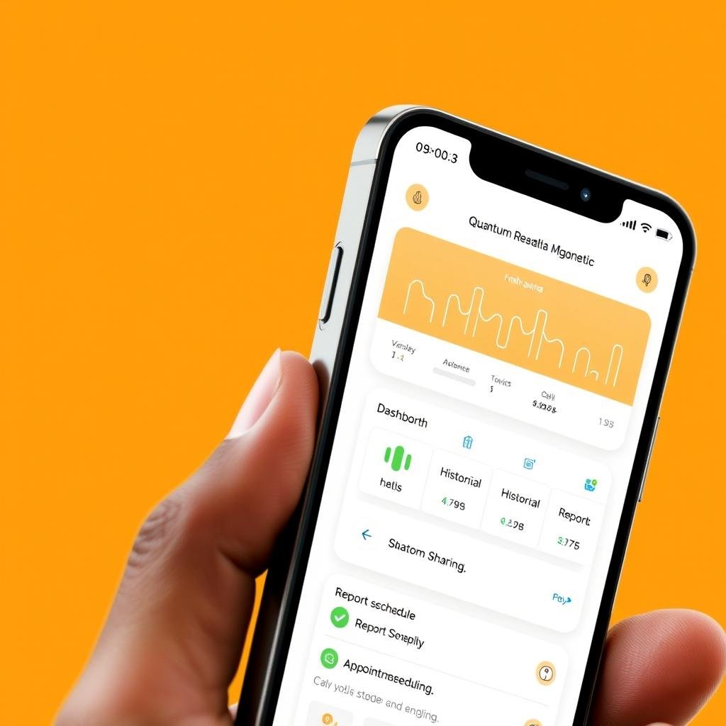 Mobile app interface for Quantum Resonance Magnetic Analyzer