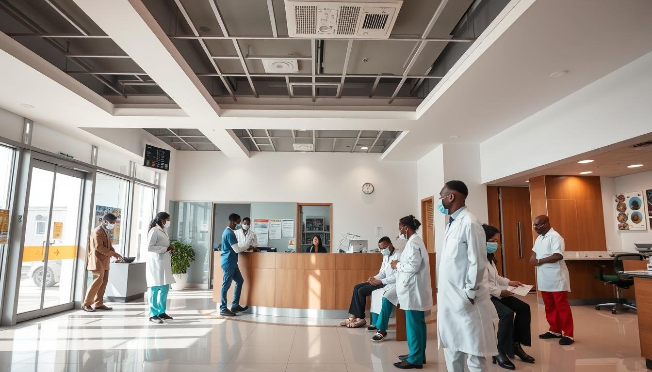 Modern Nigerian healthcare facility with medical equipment Modern Nigerian healthcare facility with medical equipment