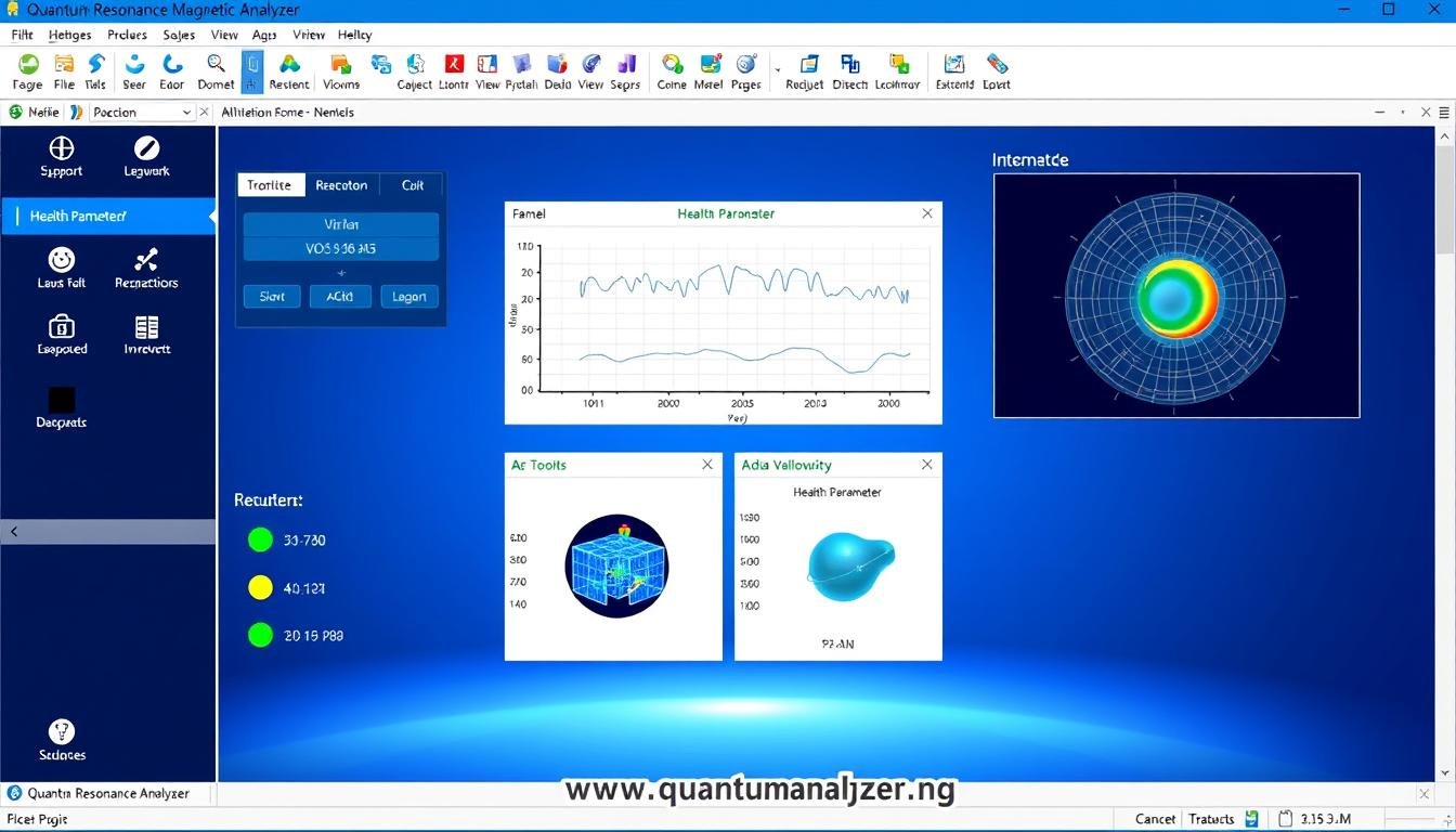 New user interface of Quantum Resonance Magnetic Analyzer Software showing improved layout New user interface of Quantum Resonance Magnetic Analyzer Software showing improved layout