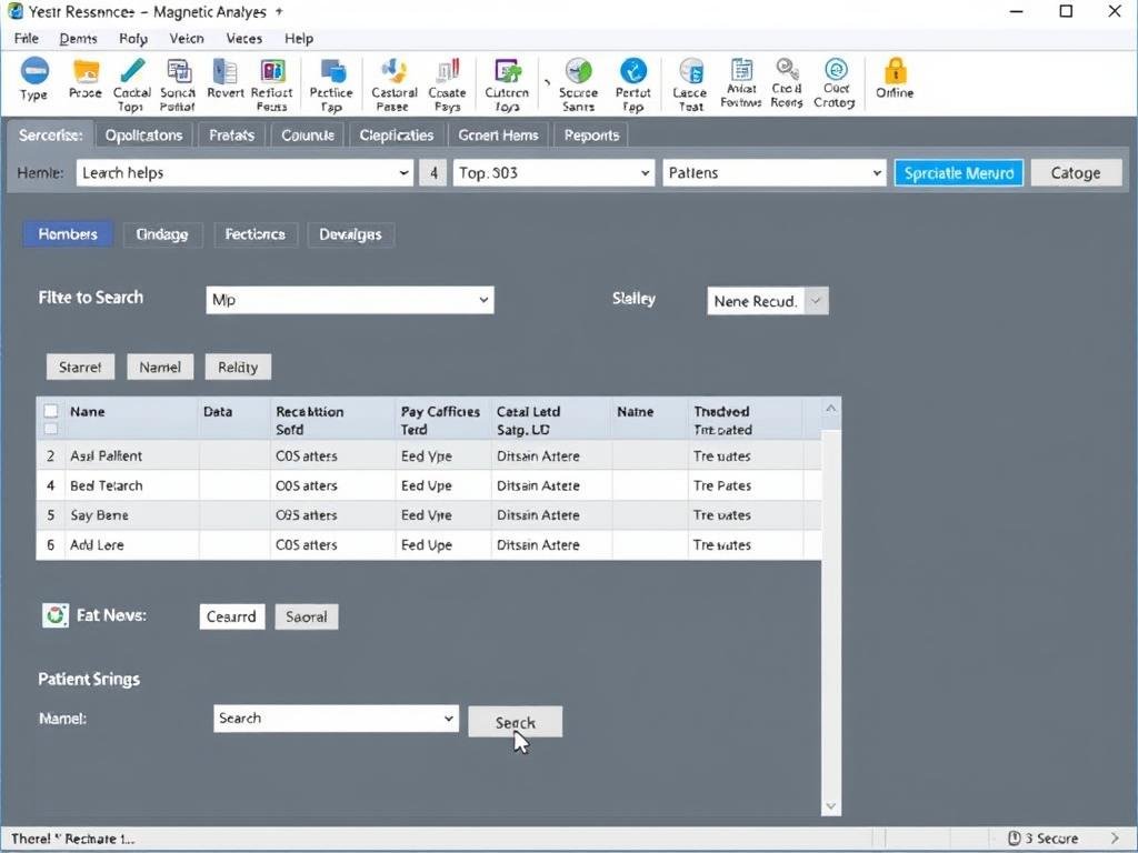 Patient database management screen in Quantum Resonance Magnetic Analyzer software Patient database management screen in Quantum Resonance Magnetic Analyzer software