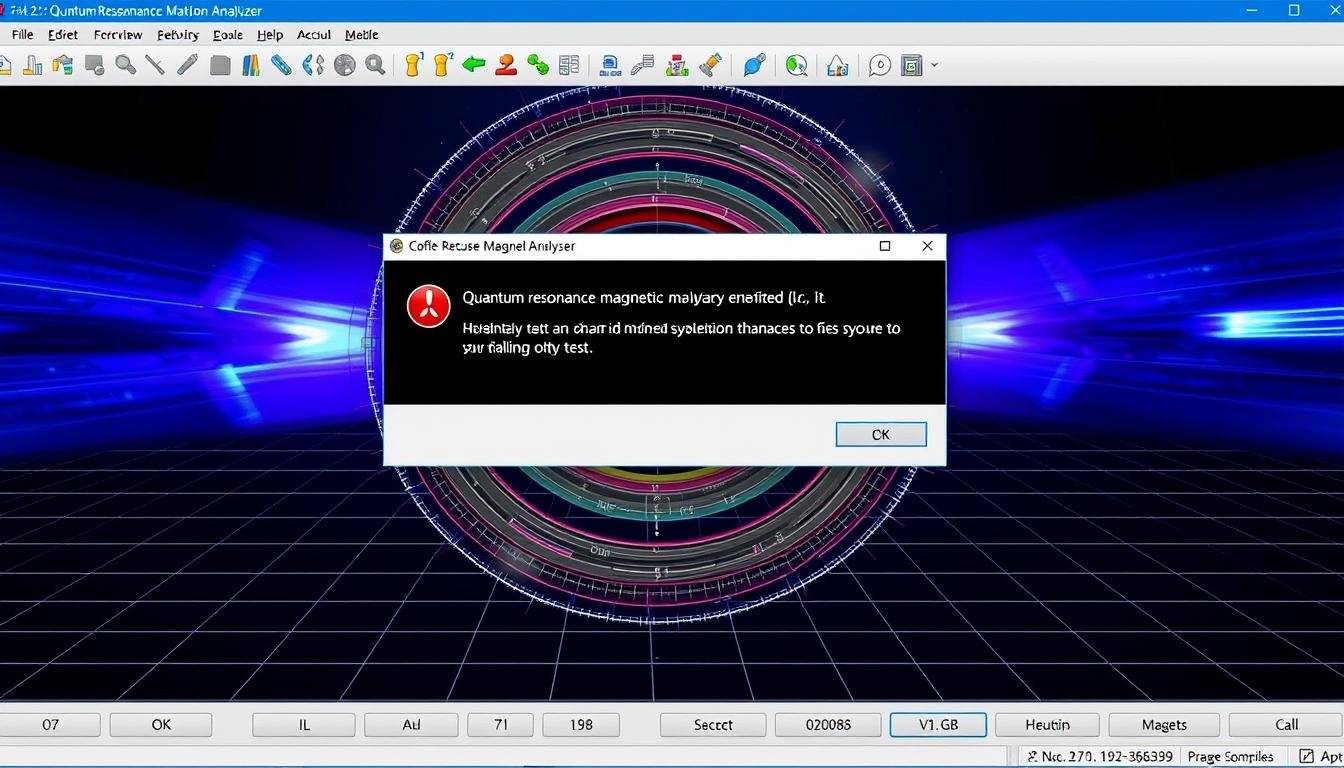 Quantum Resonance Magnetic Analyzer software crash screen