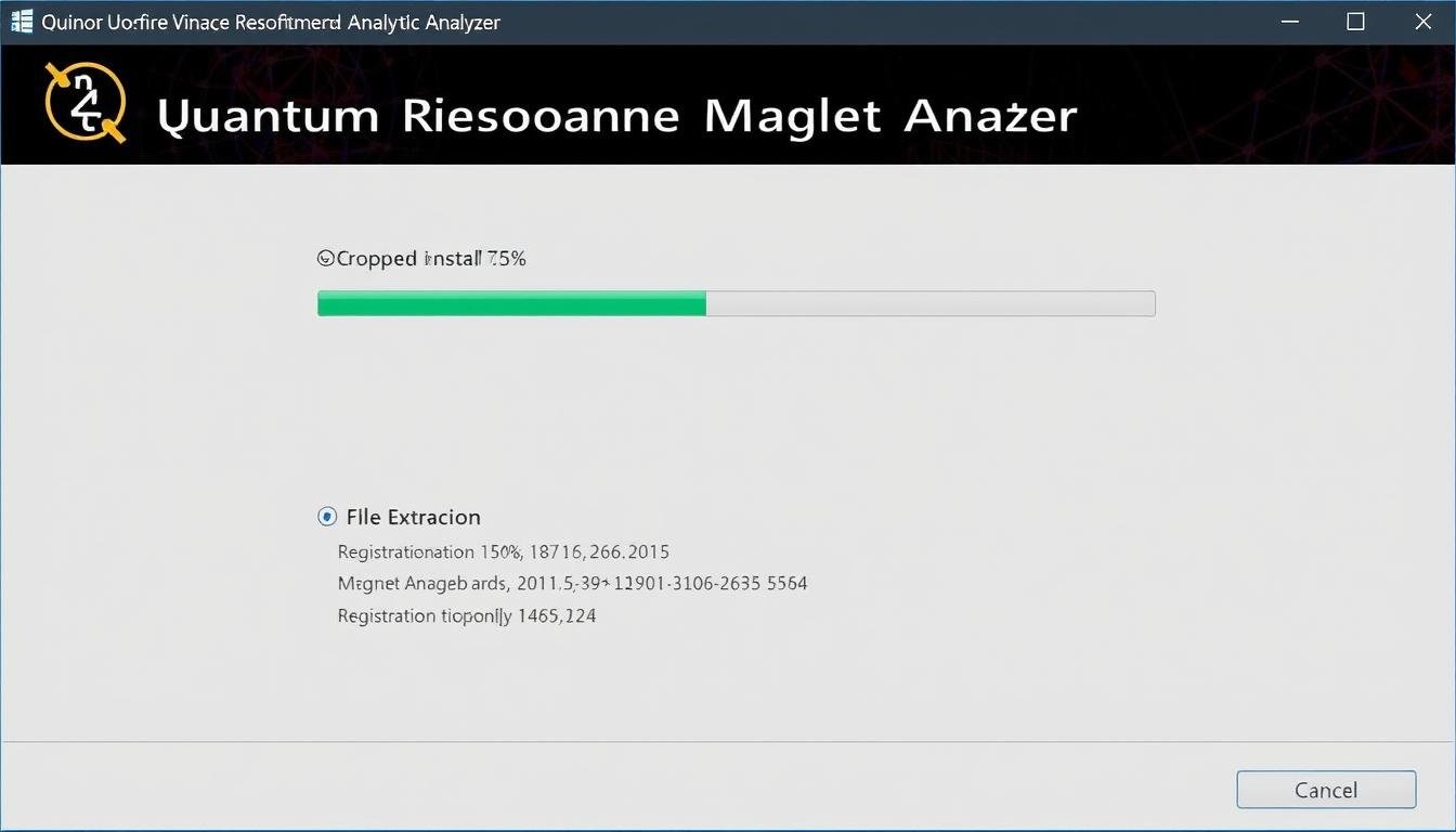 Quantum Resonance Magnetic Analyzer software installation progress screen Quantum Resonance Magnetic Analyzer software installation progress screen