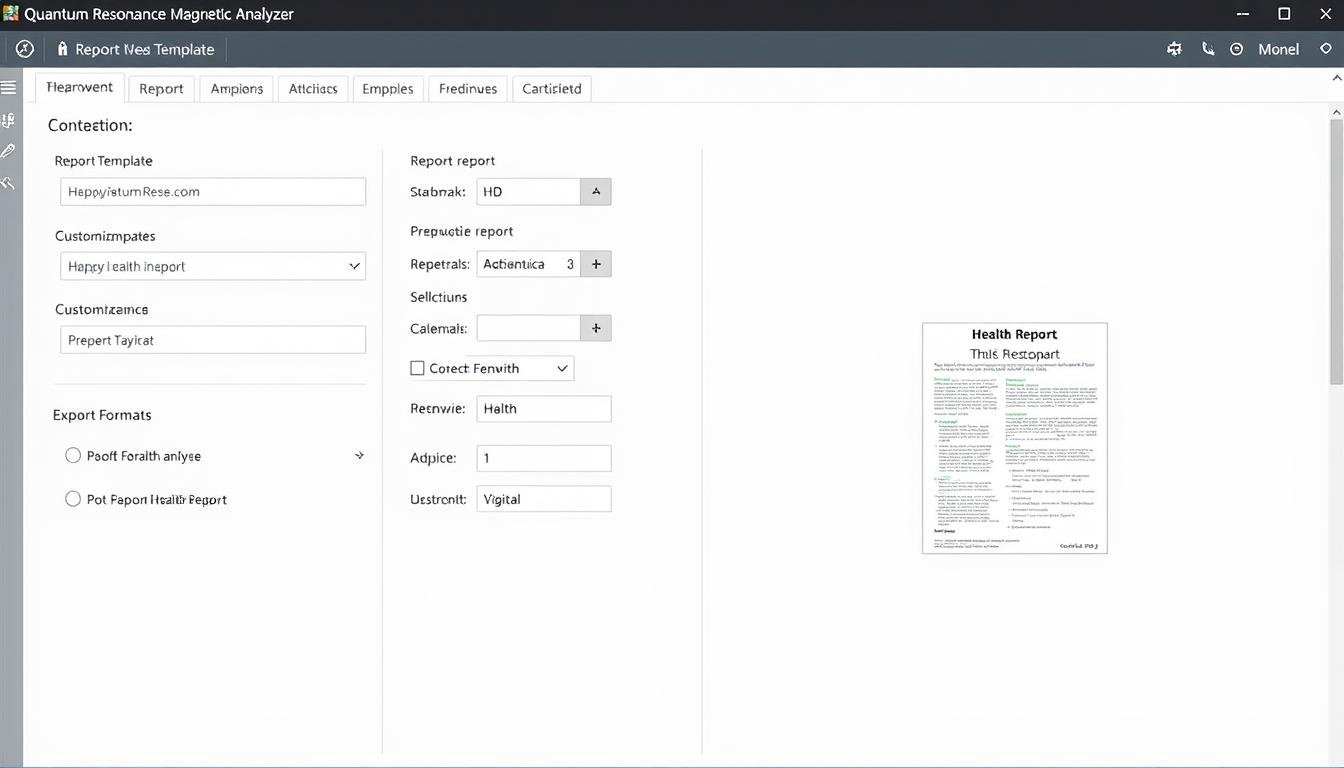 Report generation screen with multiple format options Report generation screen with multiple format options